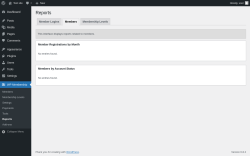 Page screenshot: WP Membership → Reports → Members