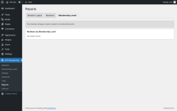 Page screenshot: WP Membership → Reports → Membership Levels