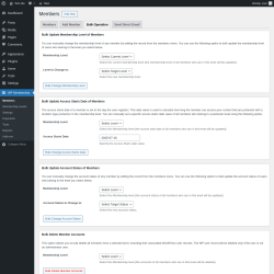 Page screenshot: WP Membership → Bulk Operation