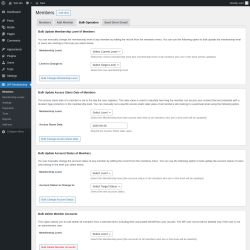 Page screenshot: WP Membership → Bulk Operation