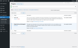 Page screenshot: Plugins &lsaquo; Test site &mdash; WordPress