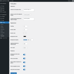 Page screenshot: Settings &rarr; Fancybox