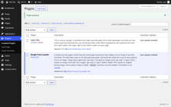 Page screenshot: Plugins &lsaquo; Test site &mdash; WordPress
