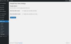 Page screenshot: Settings &rarr; Post Views