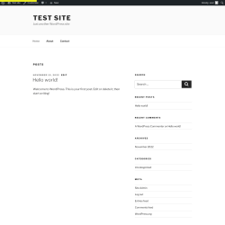 Page screenshot: Test site – Just another WordPress site