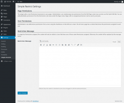 Page screenshot: Settings &rarr; Simple Restrict
