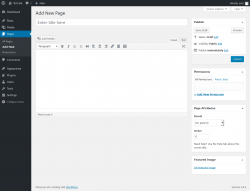 Page screenshot: Add New Page &lsaquo; Test site &mdash; WordPress