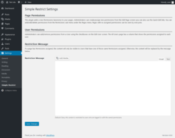 Page screenshot: Settings  &rarr; Simple Restrict