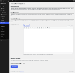 Page screenshot: Settings &rarr; Simple Restrict