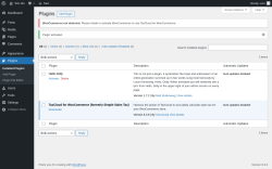 Page screenshot: Plugins &lsaquo; Test site &mdash; WordPress