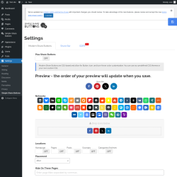Page screenshot: Settings → Simple Share Buttons