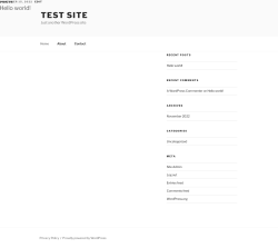 Page screenshot: Test site &ndash; Just another WordPress site