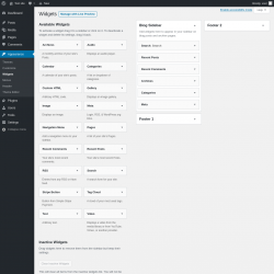 Page screenshot: Widgets &lsaquo; Test site &mdash; WordPress