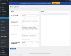 Page screenshot: TaxoPress → Existing Content