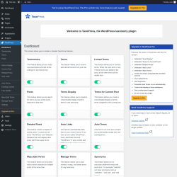 Page screenshot: Dashboard ‹ Test site — WordPress