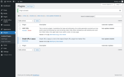 Page screenshot: Plugins ‹ Test site — WordPress