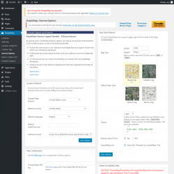 Page screenshot: SimpleMap &rarr; General Options