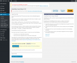 Page screenshot: SimpleMap &rarr; Import / Export CSV