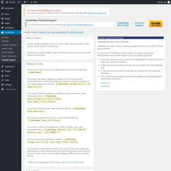Page screenshot: SimpleMap &rarr; Premium Support