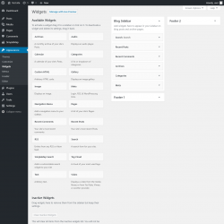 Page screenshot: Widgets &lsaquo; Test site &mdash; WordPress