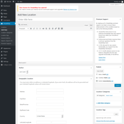 Page screenshot: SimpleMap &rarr; Add New