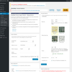 Page screenshot: SimpleMap &rarr; General Options
