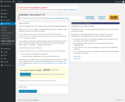 Page screenshot: SimpleMap &rarr; Import / Export CSV