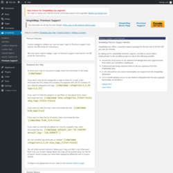 Page screenshot: SimpleMap &rarr; Premium Support