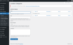 Page screenshot: SimpleMap &rarr; Location Categories