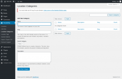 Page screenshot: SimpleMap &rarr; Location Categories