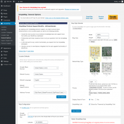 Page screenshot: SimpleMap &rarr; General Options