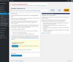 Page screenshot: SimpleMap &rarr; Import / Export CSV