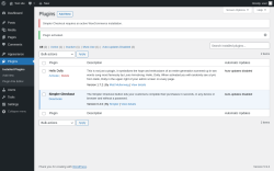 Page screenshot: Plugins ‹ Test site — WordPress