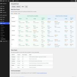 Page screenshot: Settings &rarr; SimpleShare &rarr; Docs