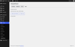 Page screenshot: Settings &rarr; SimpleShare &rarr; Log