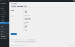 Page screenshot: Settings &rarr; SimpleShare &rarr; Share Buttons