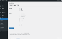 Page screenshot: Settings &rarr; SimpleShare &rarr; Buttons