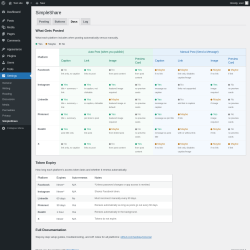 Page screenshot: Settings &rarr; SimpleShare &rarr; Docs