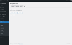 Page screenshot: Settings &rarr; SimpleShare &rarr; Log