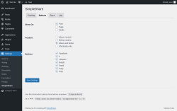 Page screenshot: Settings &rarr; SimpleShare &rarr; Buttons
