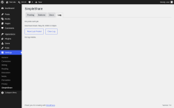 Page screenshot: Settings &rarr; SimpleShare &rarr; Log