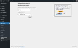 Page screenshot: Settings &rarr; Simply Excerpts Settings