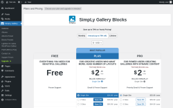 Page screenshot: SimpLy Gallery → Upgrade  ➤