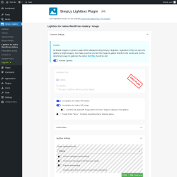 Page screenshot: SimpLy Gallery → Lightbox for native WordPress Gallery
