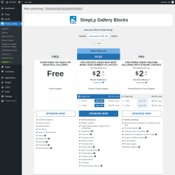 Page screenshot: SimpLy Gallery → Upgrade  ➤