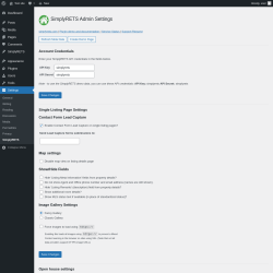 Page screenshot: Settings → SimplyRETS