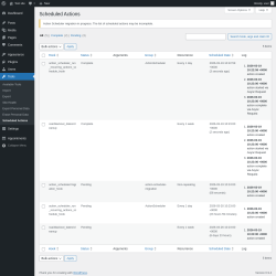 Page screenshot: Tools &rarr; Scheduled Actions