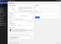 Page screenshot: Dashboard &lsaquo; Test site &mdash; WordPress