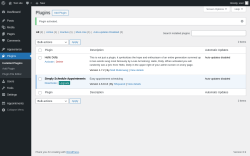 Page screenshot: Plugins &lsaquo; Test site &mdash; WordPress