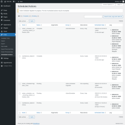 Page screenshot: Tools &rarr; Scheduled Actions